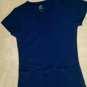 GT Performance Navy Blue Scrub Top
